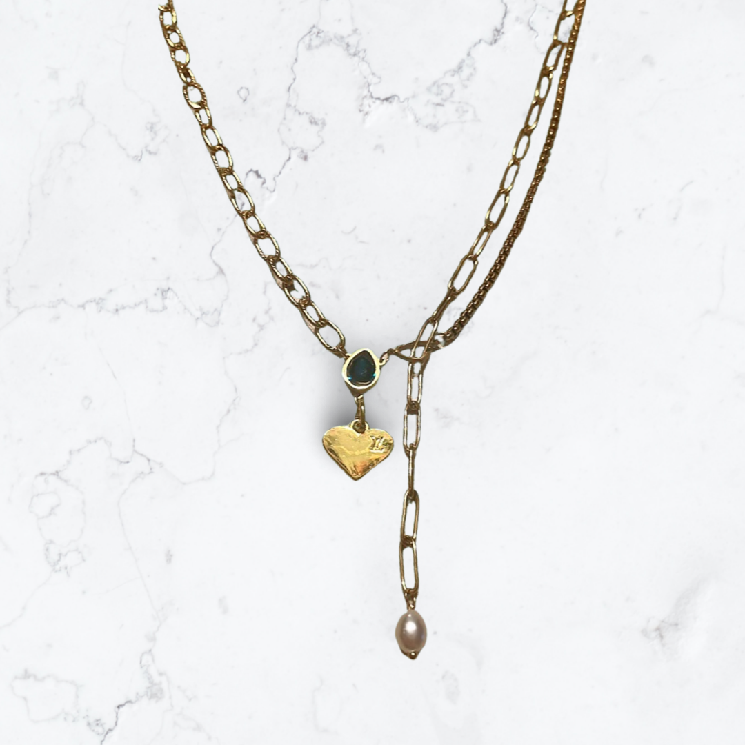 Louis Vuitton Authentic LV Charm, 18k Gold Plated Necklace