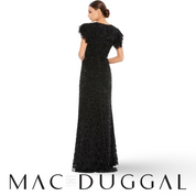 Mac Duggal High Neck Flutter Cap Sleeve Gown, 10748