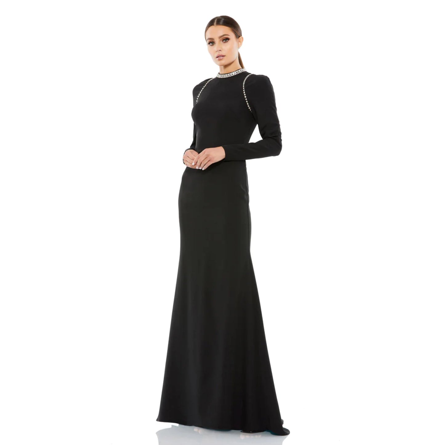 Raglan Long Sleeve High Neck Gown, 26612