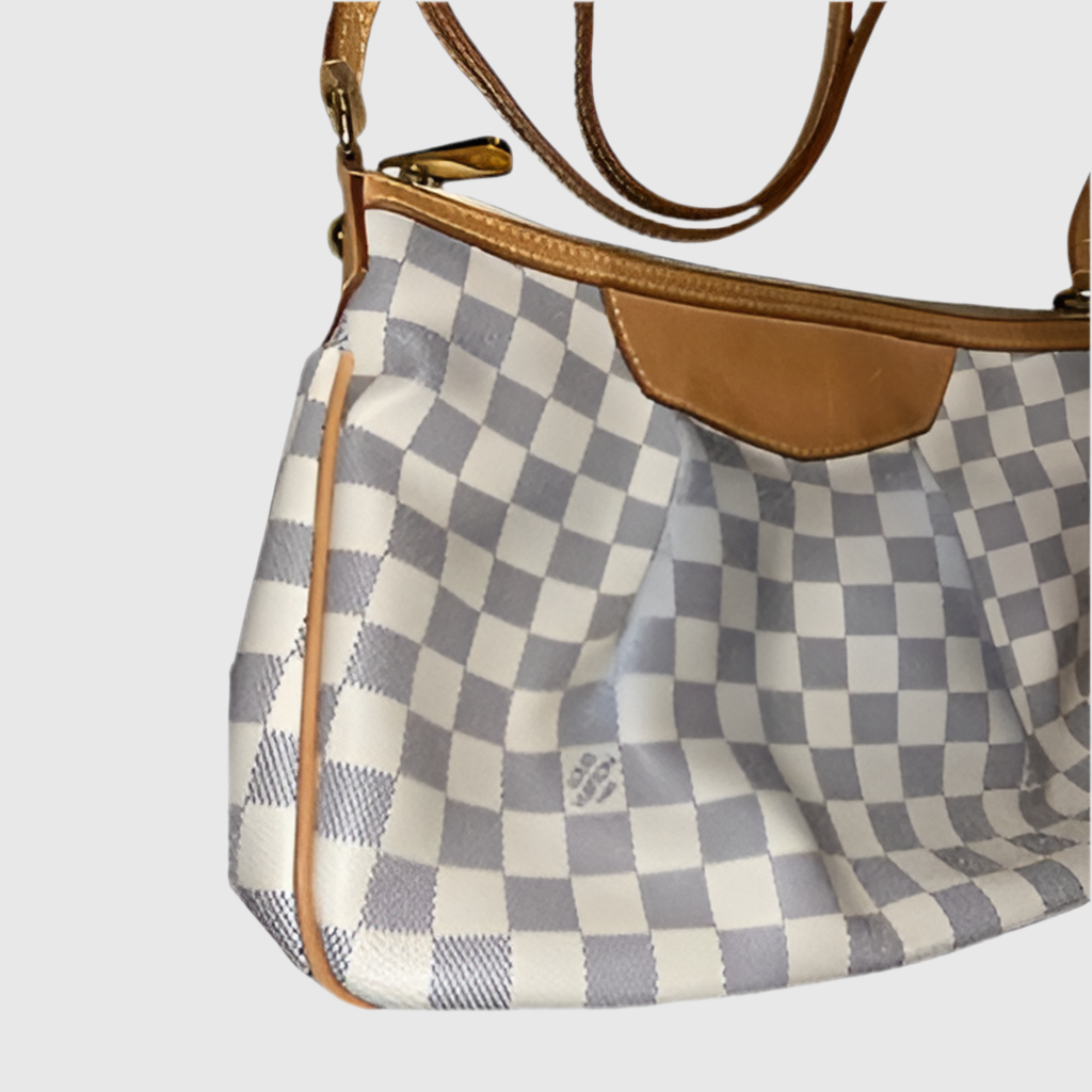 Louis Vuitton Siracusa Damier Shoulder Bag PM White Leather