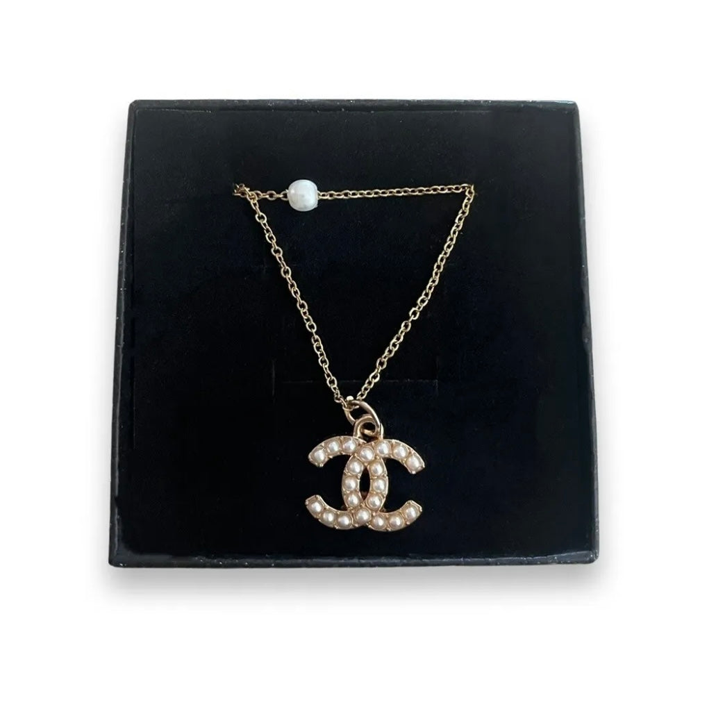 Chanel Authentic CC Charm, 18k Gold Plated Necklace