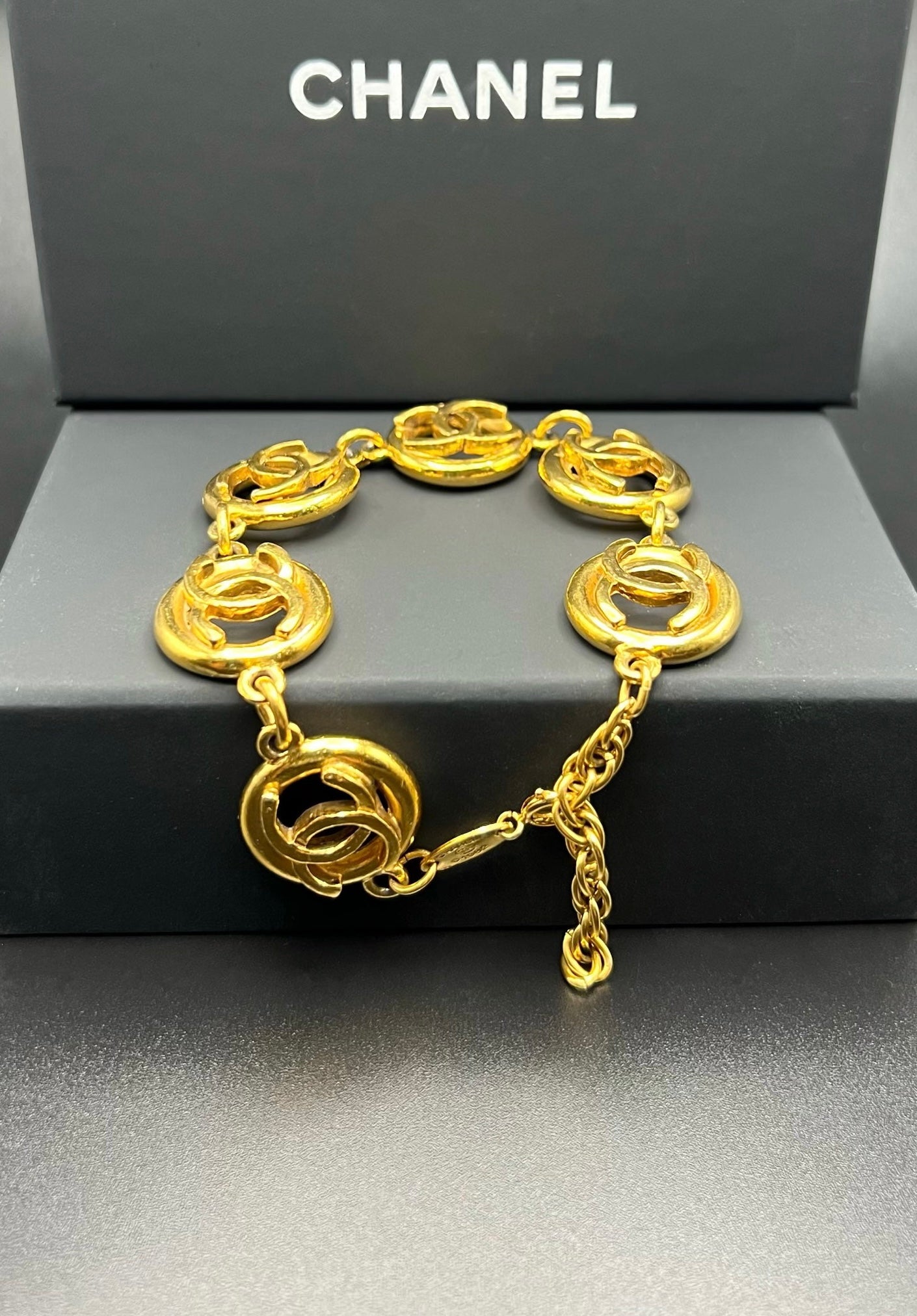 Chanel Vintage Gold CC Bracelet