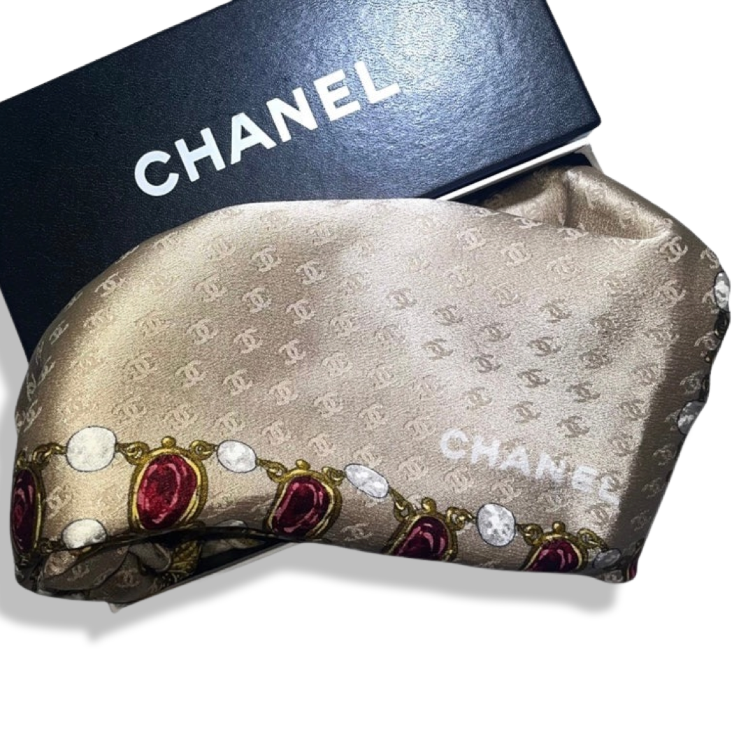 Chanel Scarf in Champagne with Jewels Accent